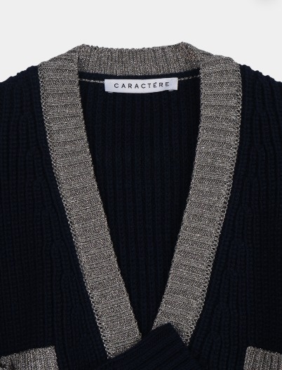 Кардиган CARACTĒRE M735D0 222M темно-синий, серый