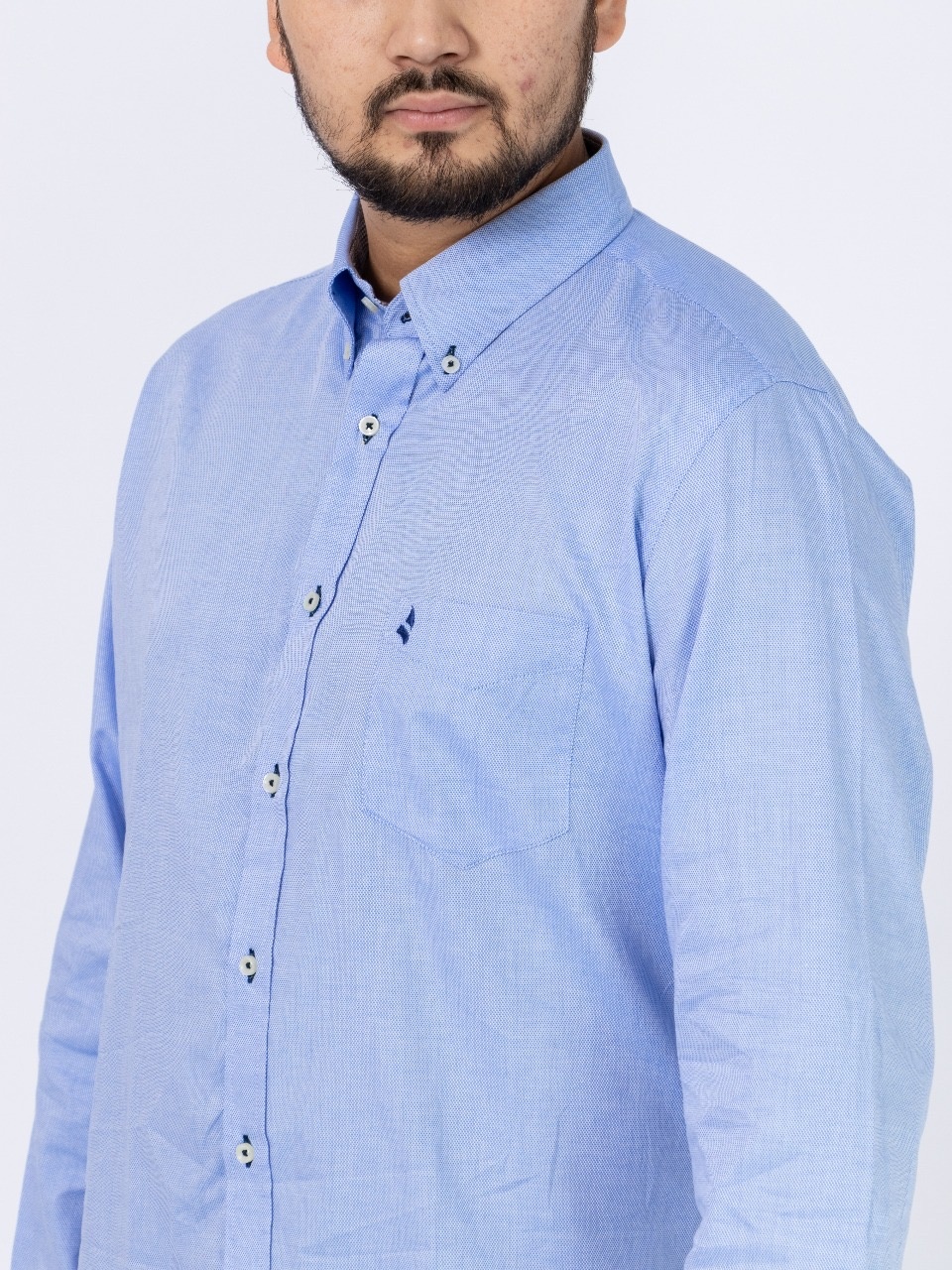 Рубашка прямая NAVIGARE NF3008 голубой, белый