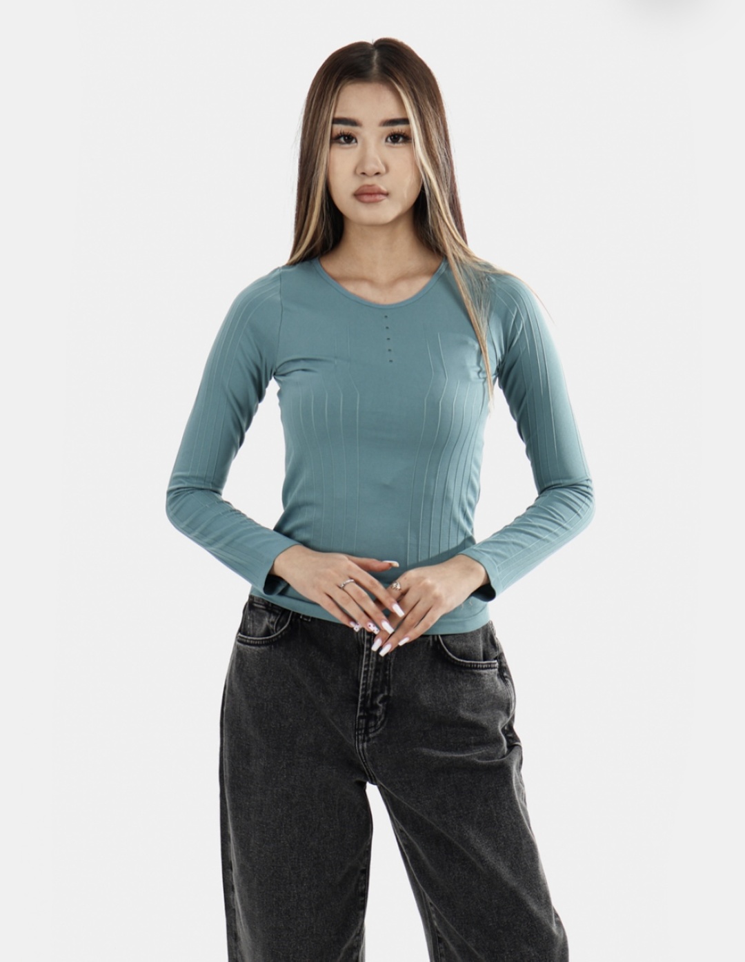 Лонгслив BORN HILMA T-SHIRT FW24SM22-C голубой