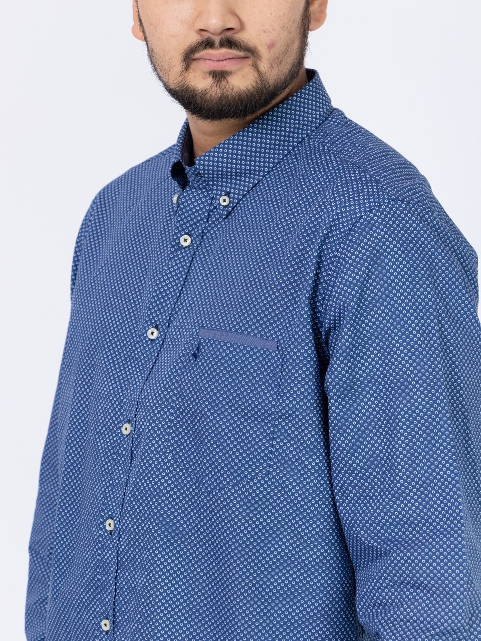 Рубашка прямая NAVIGARE NF3005 темно-синий, белый