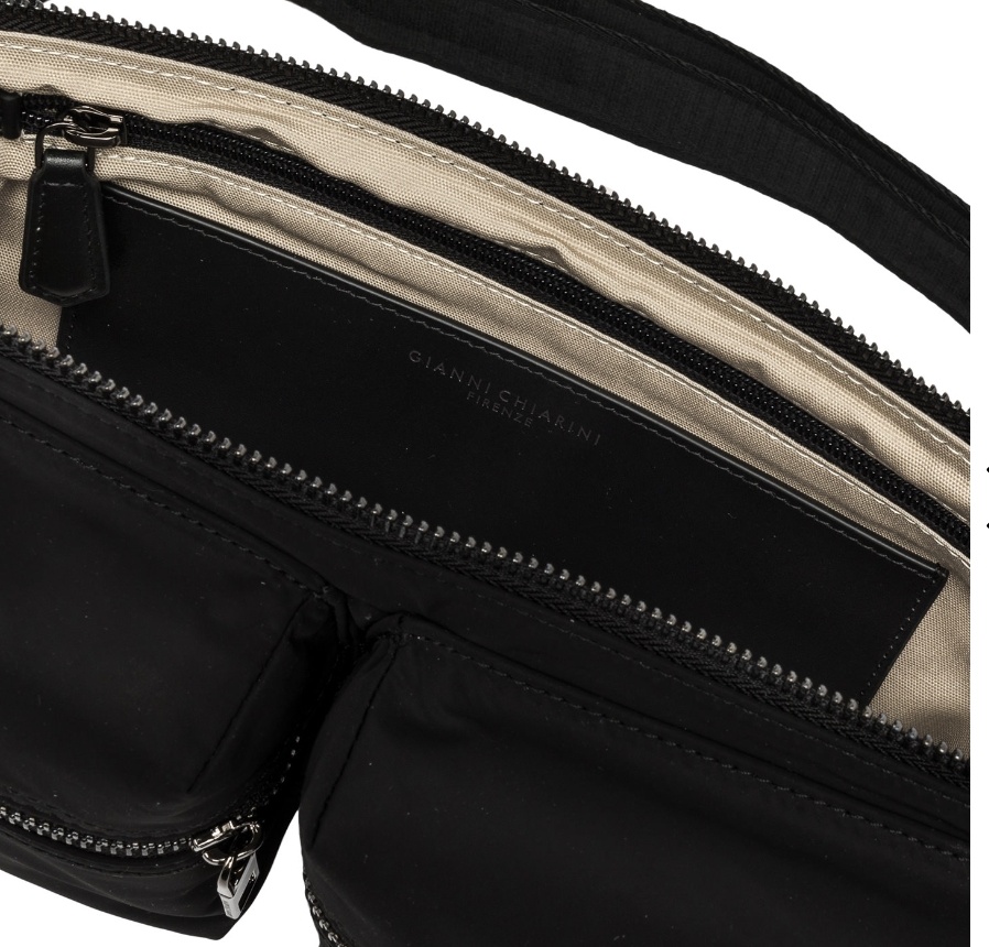 Сумка поясная Gianni Chiarini MPU B18208 NYL-PL нейлон, натуральная кожа черный