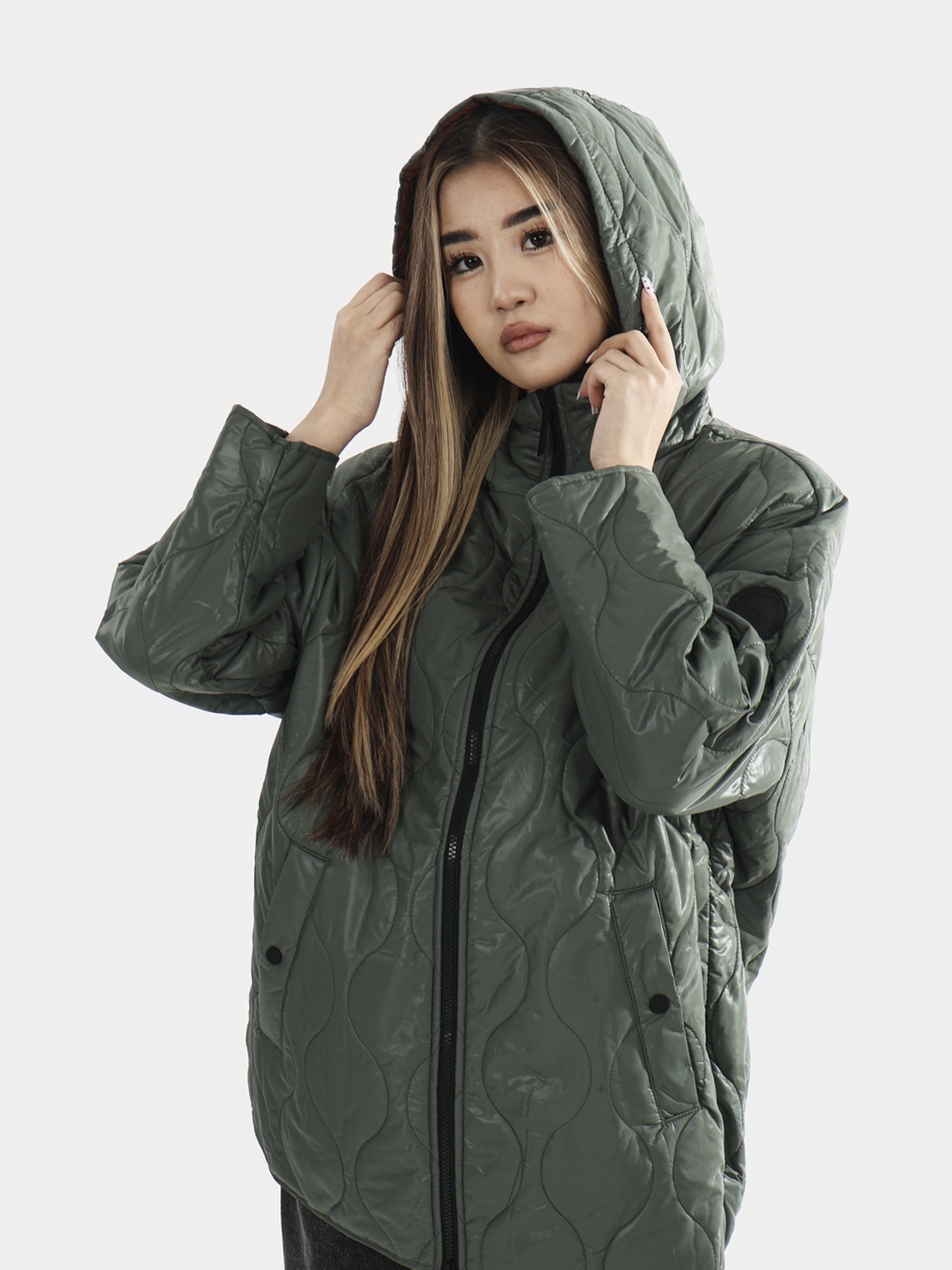 Пуховик BORN ASHLEY JACKET FW24CS60-CH хаки