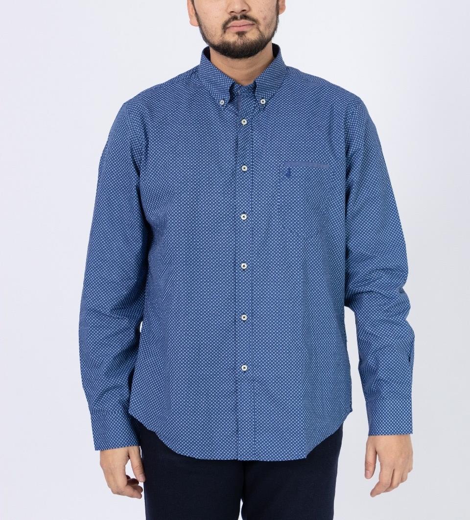 Рубашка прямая NAVIGARE NF3005 темно-синий, белый