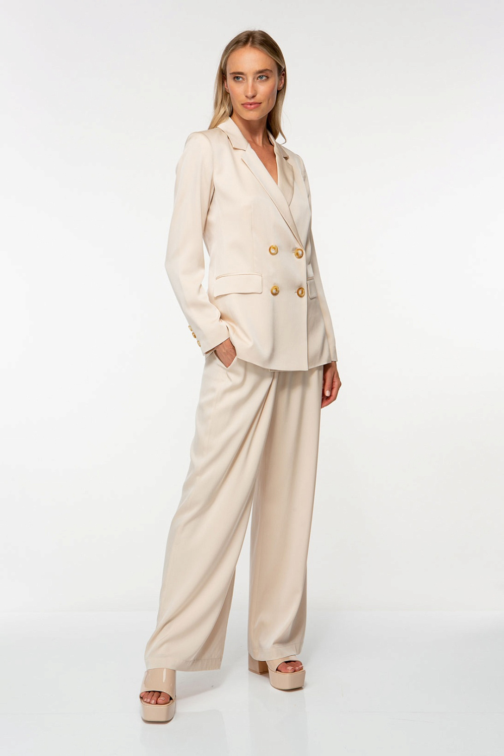 Пиджак IVI Collection 24108093 бежевый 